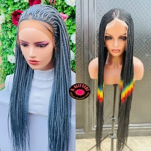 African Braided  Conrow Wig On  Frontal